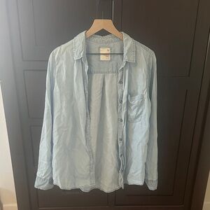 SO Pale Chambray Long Sleeve Button Front Shirt